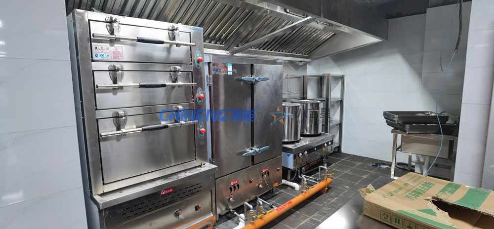 深圳光明贝特瑞2楼员工食堂千亿球友会烹饪区蒸制功能区